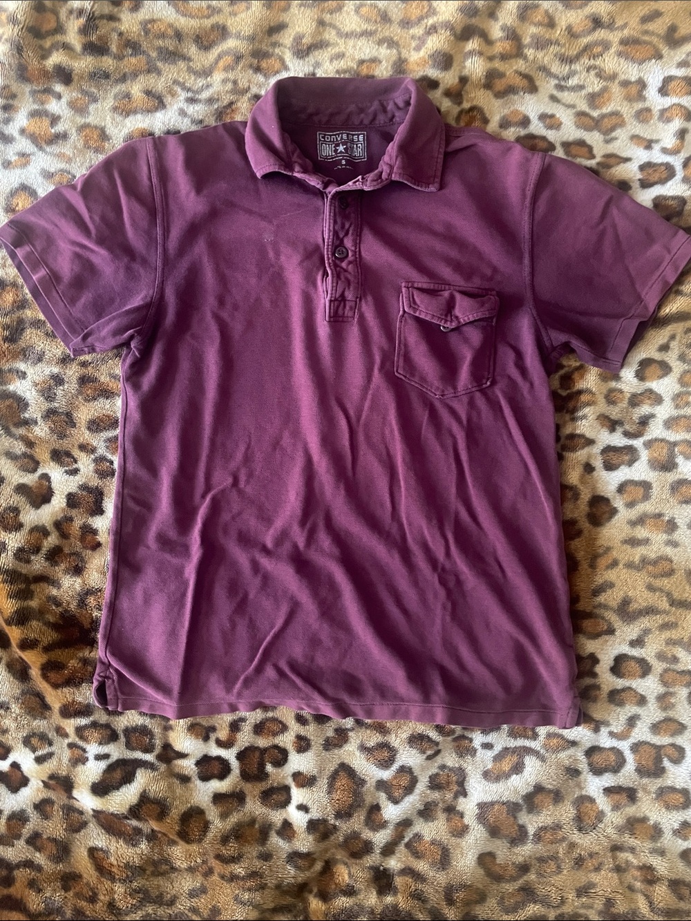 Converse Men's Plum Short-Sleeve Polo